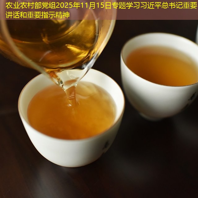农业农村部党组2025年11月15日专题学习习近平总书记重要讲话和重要指示精神