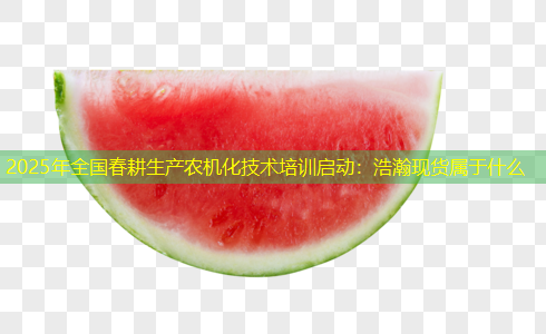 2025年全国春耕生产农机化技术培训启动：浩瀚现货属于什么