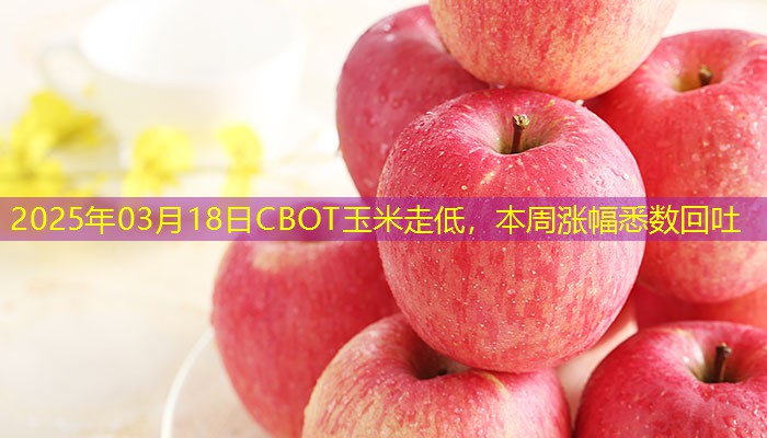 2025年03月18日CBOT玉米走低，本周涨幅悉数回吐