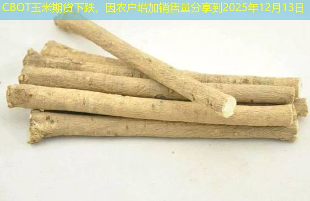 CBOT玉米期货下跌，因农户增加销售量分享到2025年12月13日